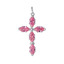 Серебряная подвеска Крест с розовыми камнями 538467б-2
